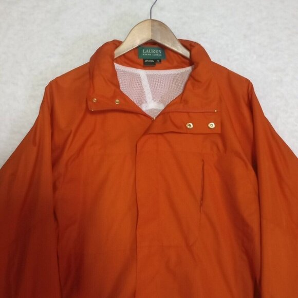 Lauren Ralph Lauren Womens Size 1X Orange Windbreaker Jacket Stowable Hood EUC - Picture 3 of 13